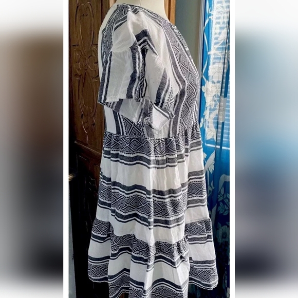 Anthropologie Black and White Patterned Dress - Picture 5 of 5